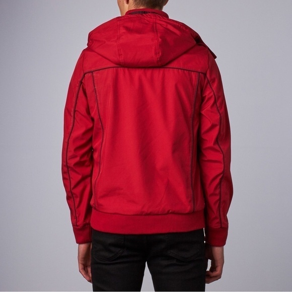Baubax Men’s Water Resistant Bomber Travel Jacket in Red With A Hood sz M - Picture 4 of 16